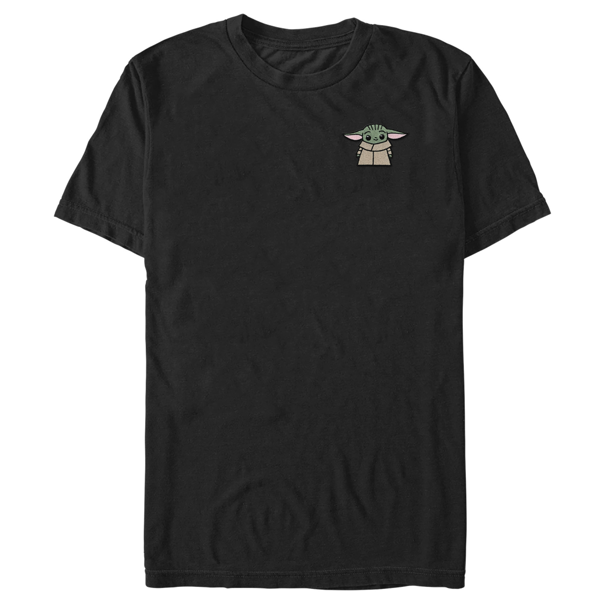 Men's Star Wars: The Mandalorian Embroidered Grogu Graphic Tee Black Medium